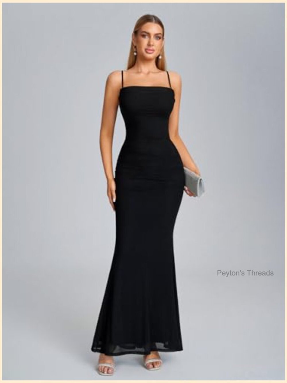 Spaghetti Strap Ruched Bodycon Corset Maxi Long Dress Wedding Guest Cocktail - Picture 5 of 6
